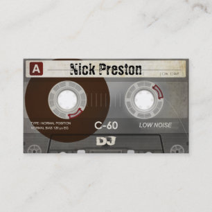 Coole Retro Audiokassette   DJ beruflich Visitenkarte