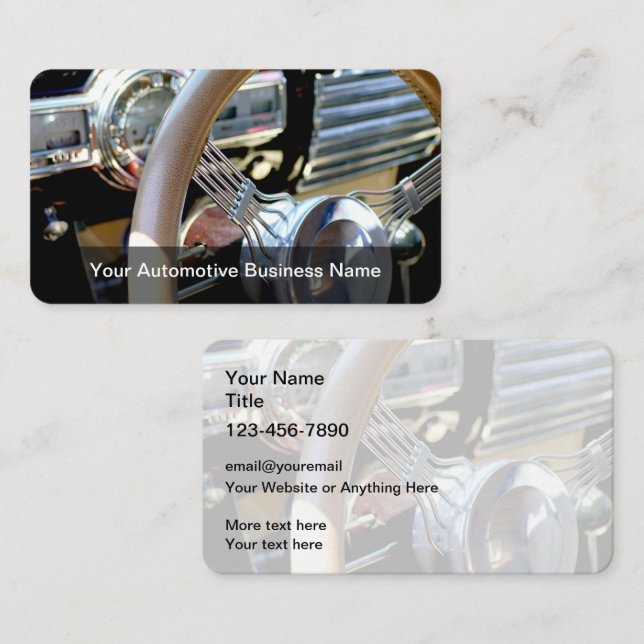 Coole Retro Automotive Business Cards Visitenkarte (Vorne/Hinten)
