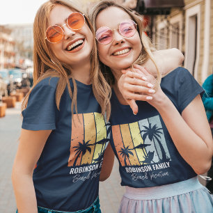 Coole Retro Beach Vacation Navy Blue Women's T-Shirt