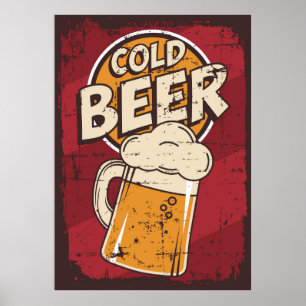 coole Retro-Bierbar  Poster