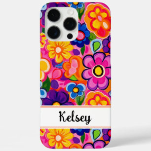 Coole Retro-Blumen-Personalisierung iPhone 16 Pro Max Hülle