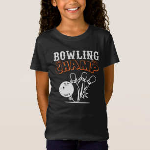 Coole Retro-Bowling-Champ-Sport Mädchen T-Shirt