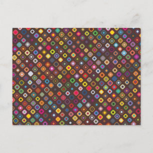 coole retro bunte Quadrate Postkarte