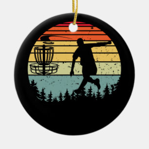 Coole Retro Disk Golf Sport Vintag Keramik Ornament