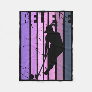 Coole Retro-Frauen-Feldhockey-Spielerin Trainer Ho Fleecedecke