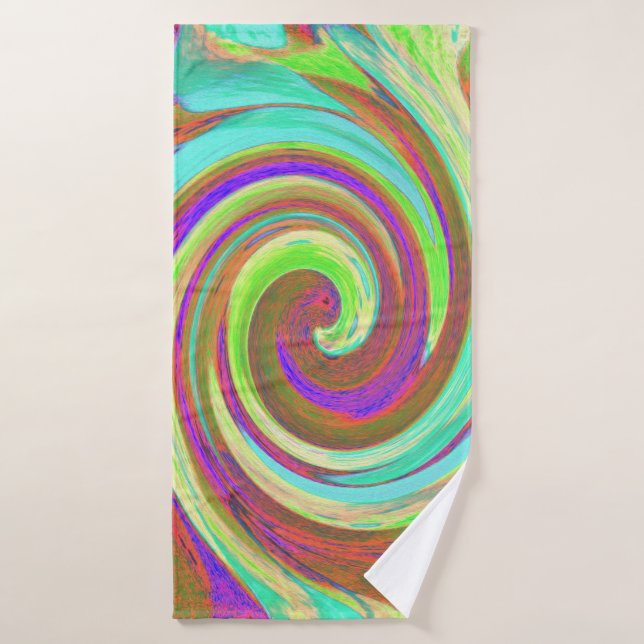 Coole Retro-Herbstfarben flüssige Kunstschmuck Badhandtuch Set (Badehandtuch)