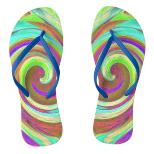 Coole Retro-Herbstfarben flüssige Kunstschmuck Flip Flops