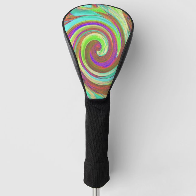 Coole Retro-Herbstfarben flüssige Kunstschmuck Golf Headcover (Vorderseite)