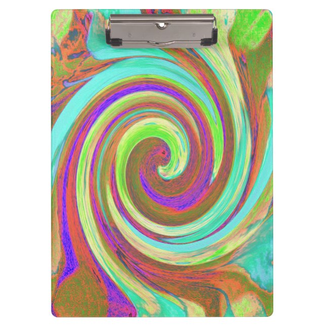 Coole Retro-Herbstfarben flüssige Kunstschmuck Klemmbrett (Vorderseite)