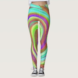 Coole Retro-Herbstfarben flüssige Kunstschmuck Leggings
