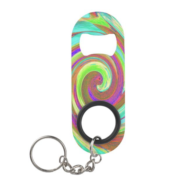 Coole Retro-Herbstfarben flüssige Kunstschmuck Mini Flaschenöffner (Vorderseite)