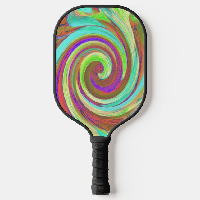 Coole Retro-Herbstfarben flüssige Kunstschmuck Pickleball Schläger (Vorderseite)