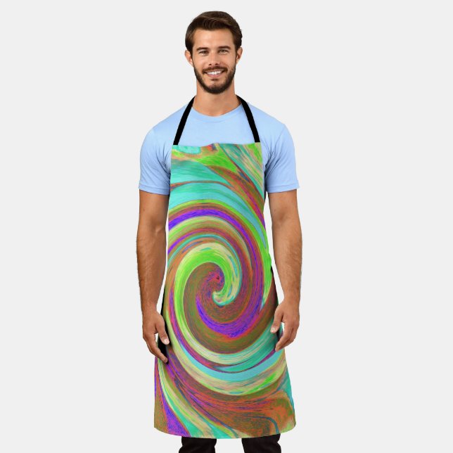 Coole Retro-Herbstfarben flüssige Kunstschmuck Schürze (Getragen)