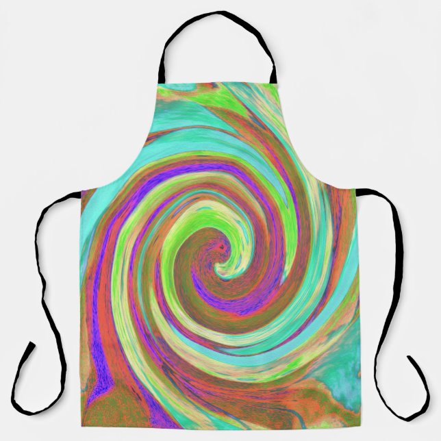 Coole Retro-Herbstfarben flüssige Kunstschmuck Schürze (Vorderseite)