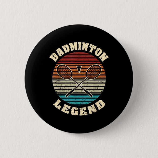 Coole Retro-Kreuzkästen Badminton Legend Badmi Button (Vorderseite)