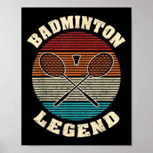 Coole Retro-Kreuzkästen Badminton Legend Badmi Poster