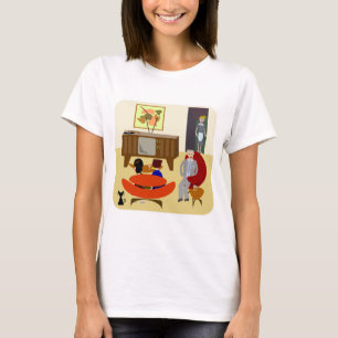 Coole Retro Living Characters bei Zuhause Art desi T-Shirt