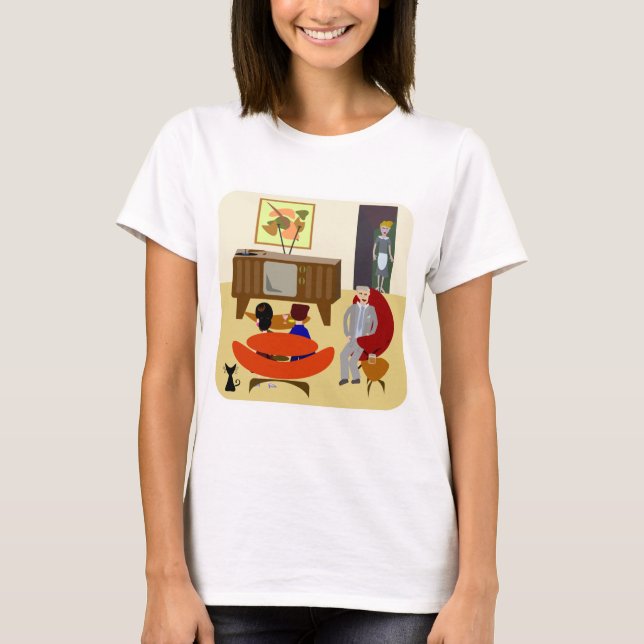 Coole Retro Living Characters bei Zuhause Art desi T-Shirt (Vorderseite)