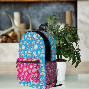 Coole Retro-Muster des 80er 90s Farbige Monogram Bedruckter Rucksack