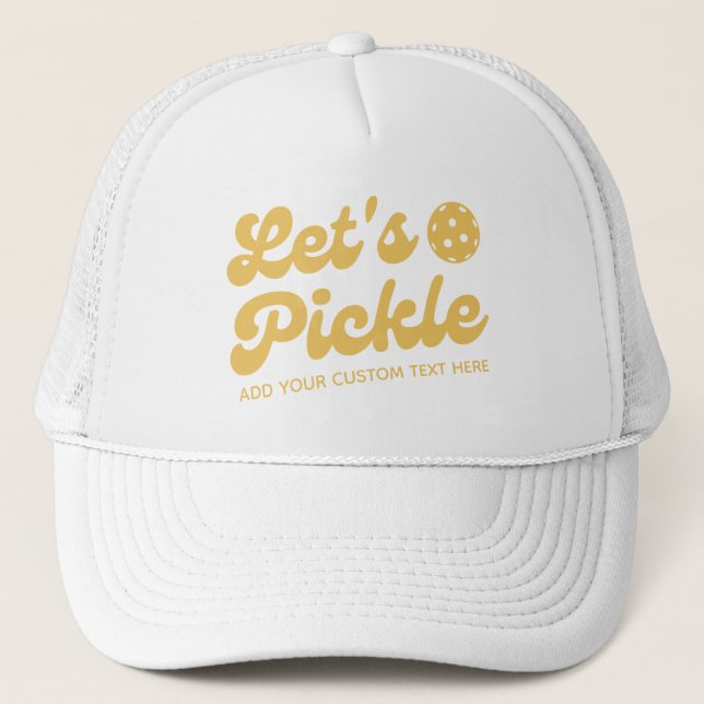 Coole Retro, Pickle Personalisiert Pickleball Truckerkappe (Vorderseite)