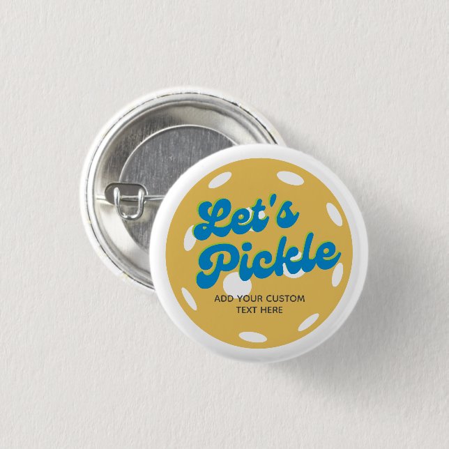 Coole Retro-Pickleball Let's Pickle Personalisiert Button (Vorne & Hinten)