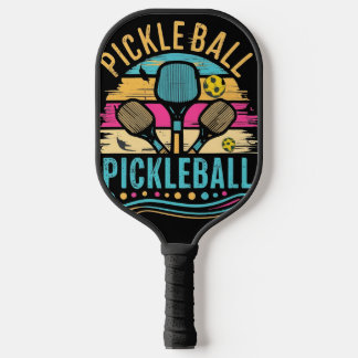 Coole Retro-Pickleball-Paddle und Abstraktes Netz Pickleball Schläger