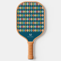 Coole Retro-Raute Diamanten Aquamarin Monogramm
