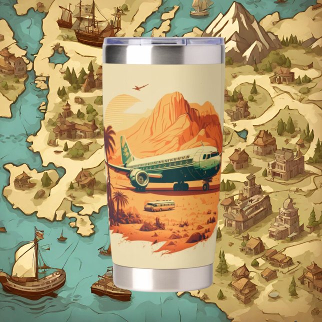 Coole Retro-Reise-Liebhaber Flugzeug Thermobecher (Von Creator hochgeladen)