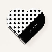 Coole Retro-Schwarz-Weiß-Polka-Punkte mit Namen