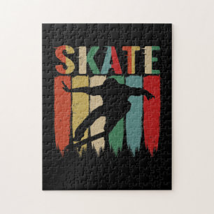 Coole Retro-Skateboard-Skaten Puzzle