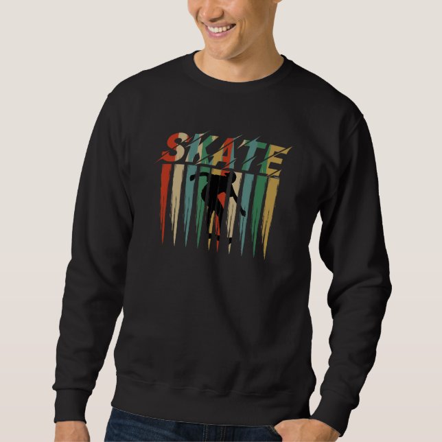 Coole Retro-Skateboard-Skaten Sweatshirt (Vorderseite)