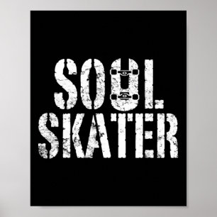 Coole Retro-Skateboarding-Vintage-lustige Kinder J Poster