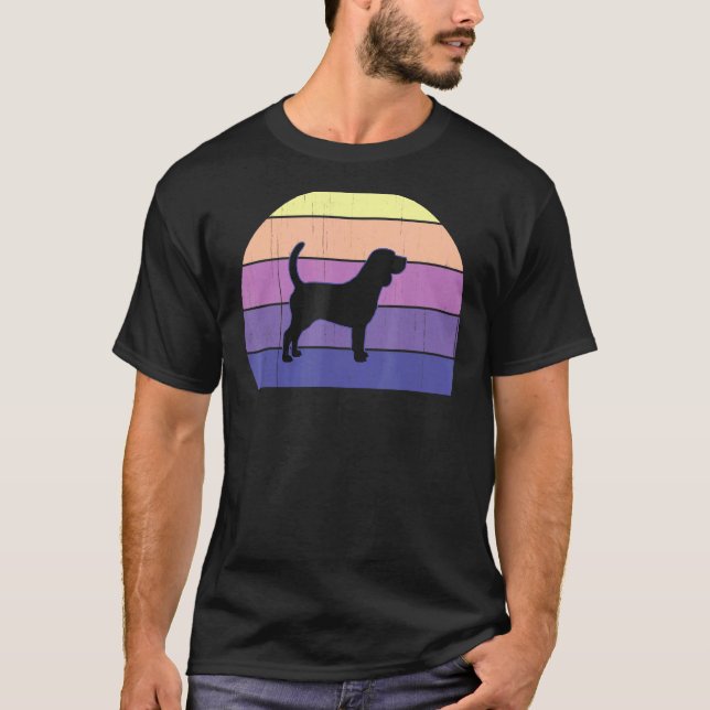 Coole Retro Sunset Beagle Grosser Beagle Eigentüme T-Shirt (Vorderseite)