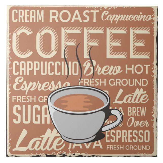 Coole Retro-Vintag-Zuhause-Bar Business-Handwerker Fliese (Vorderseite)