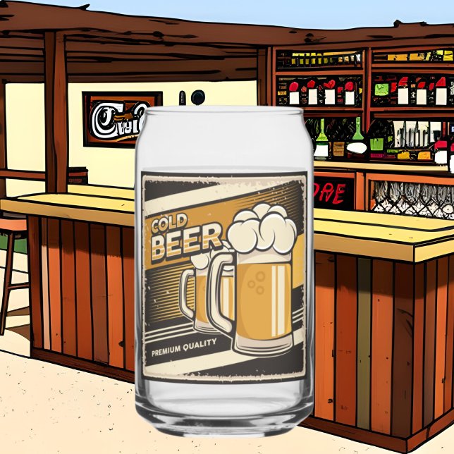 Coole Retro-Vintage Bierliebhaber Dosenglas (Von Creator hochgeladen)
