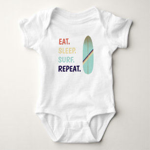 Coole Retro Vintage Blaue Surfbretter Surfen Baby Strampler