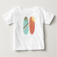 Coole Retro Vintage-Blue und Rote Surfboard
