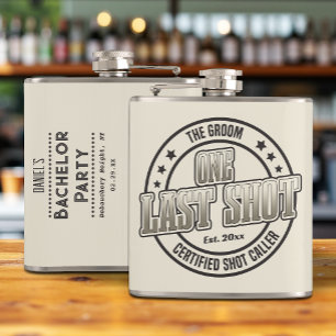 Coole Retro Vintage-Typografie Junggesellenabschie Flachmann