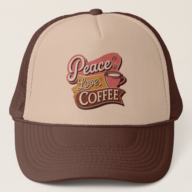 Coole Retro-Wort-Art Kaffee  Truckerkappe (Vorderseite)