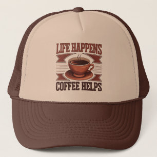 Coole Retro-Wort-Art Kaffee Truckerkappe
