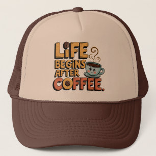 Coole Retro-Wortkunst Kaffee Truckerkappe