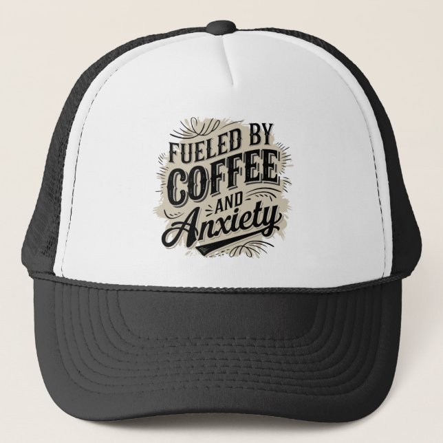 Coole Retro-Wortkunst Kaffee  Truckerkappe (Vorderseite)