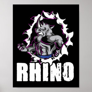 Coole Rhino-Fitness-Bodybuilding Poster