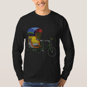 Coole Rikshaw Bike Artwork Bangladesch Flag T-Shirt