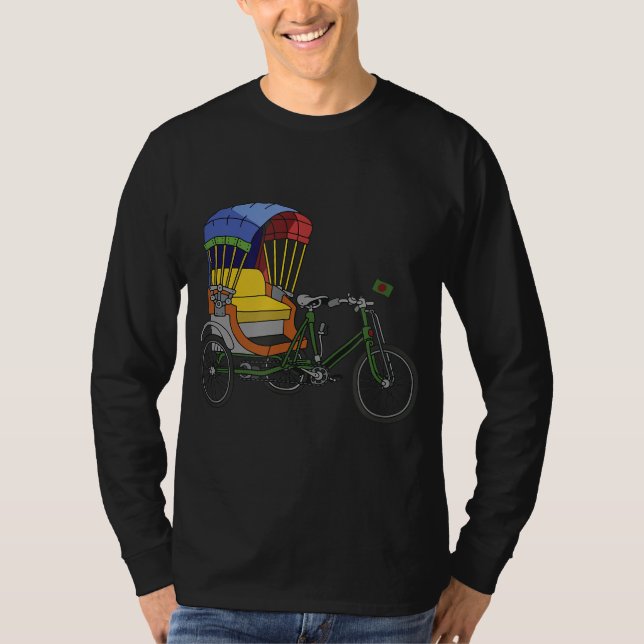 Coole Rikshaw Bike Artwork Bangladesch Flag T-Shirt (Vorderseite)