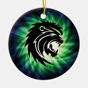 Coole Roaring Lion Silhouette Keramik Ornament