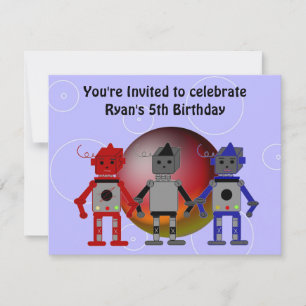 Coole Roboter Einladung zum Geburtstag