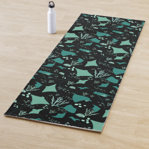 Coole Rochen Blaues Aquatisches Muster Yogamatte