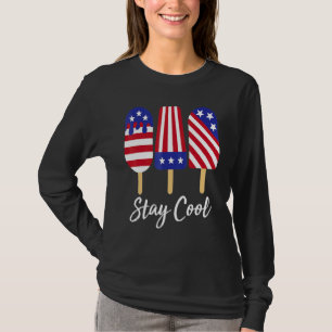 Coole Rocket Pop Red White & Blue Popsicle Sum ble T-Shirt