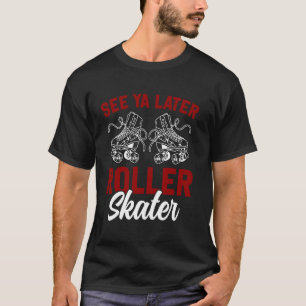 Coole Rollschuh fahrende Skate-Girl 1970er Retro B T-Shirt